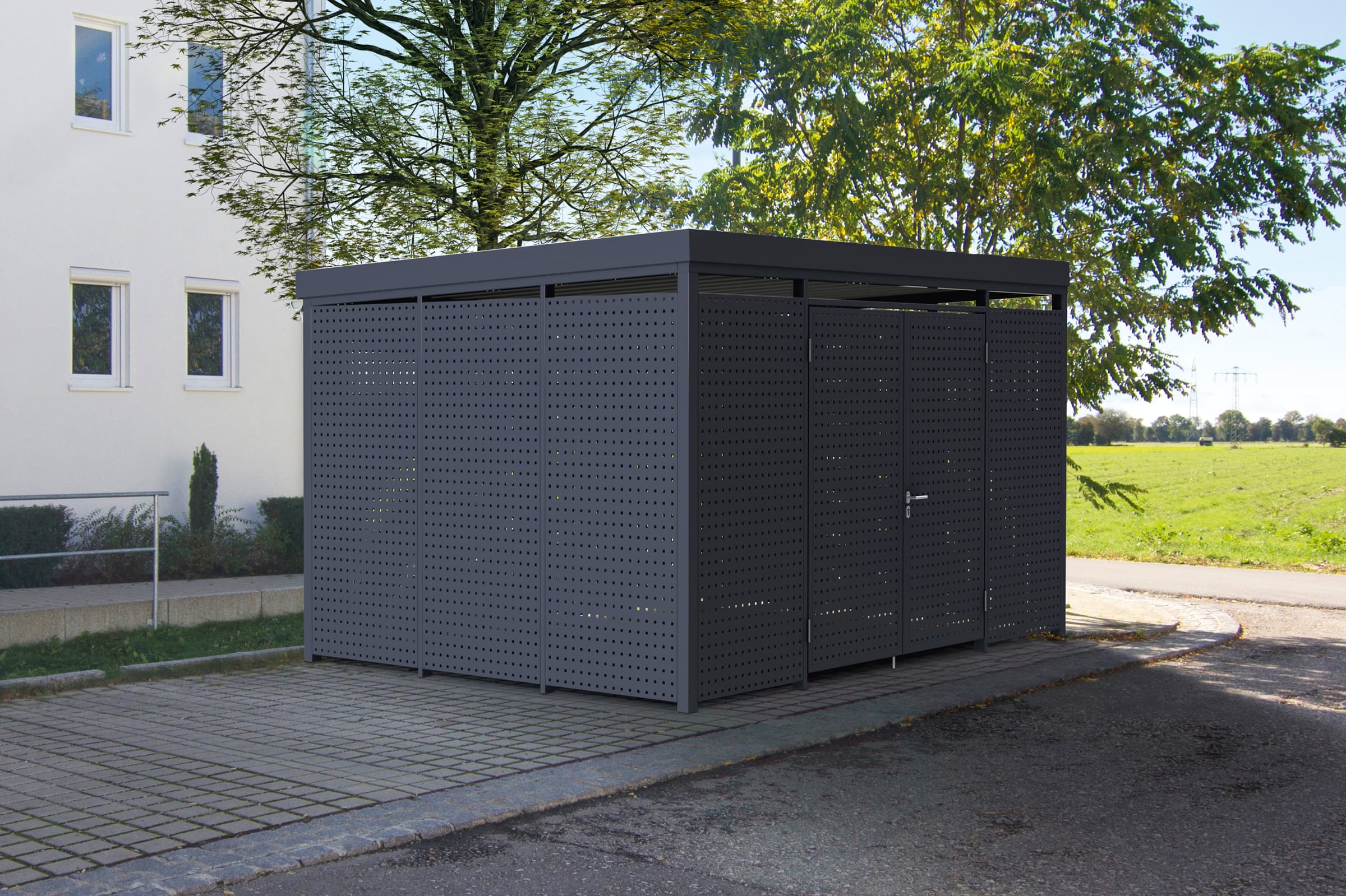 Fertig-Einhausung Quadratlochblech